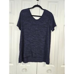 Sunday Blue Marbled Tunic Large Scoop Neck